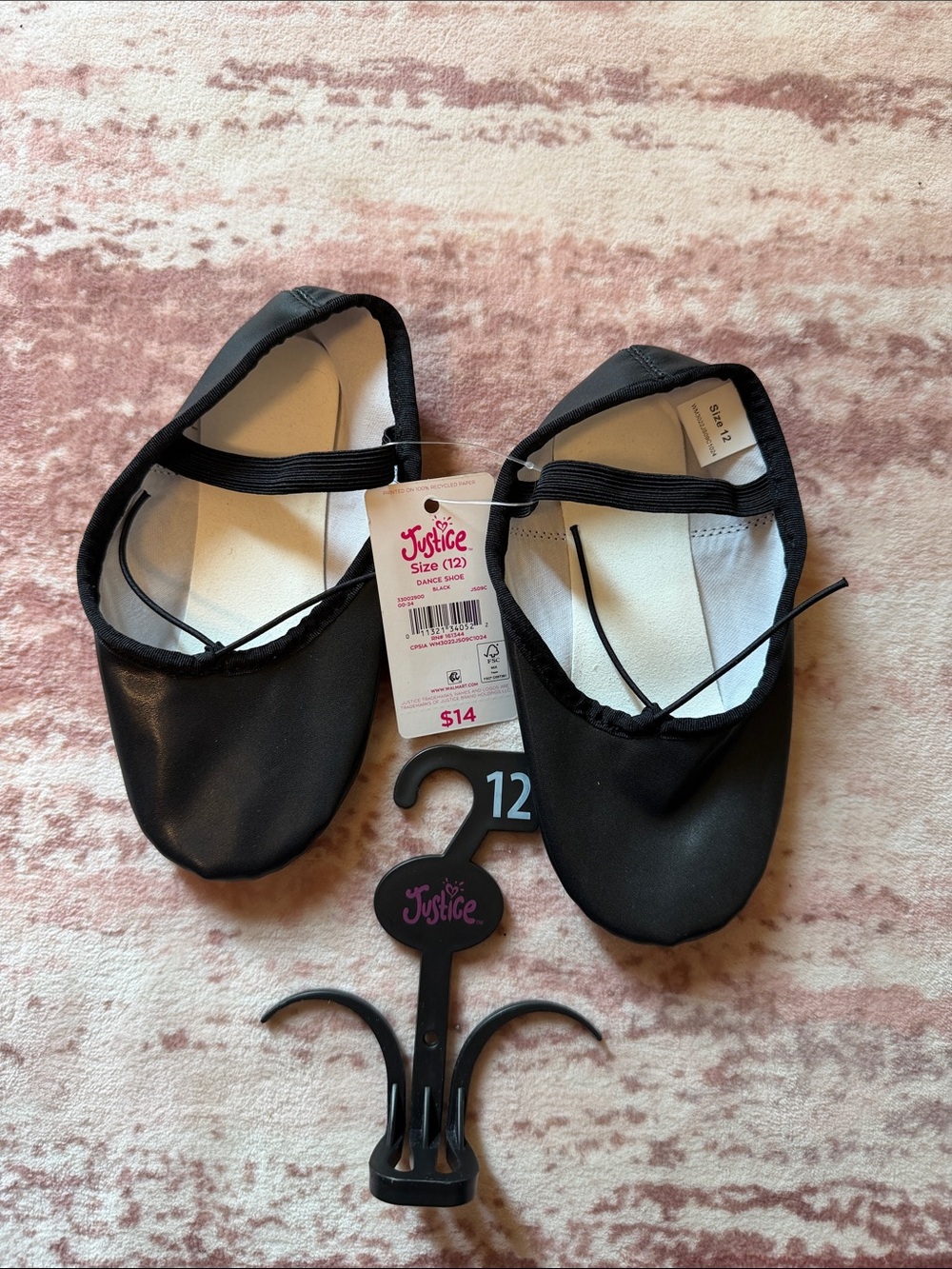 Justice Black Ballet Flats Dance Shoes (Girls)
